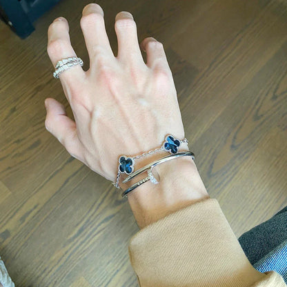 [Riva Jewelry]LUCKY CLOVER 5-MOTIF BRACELET - PIETERSITE COLLECTION