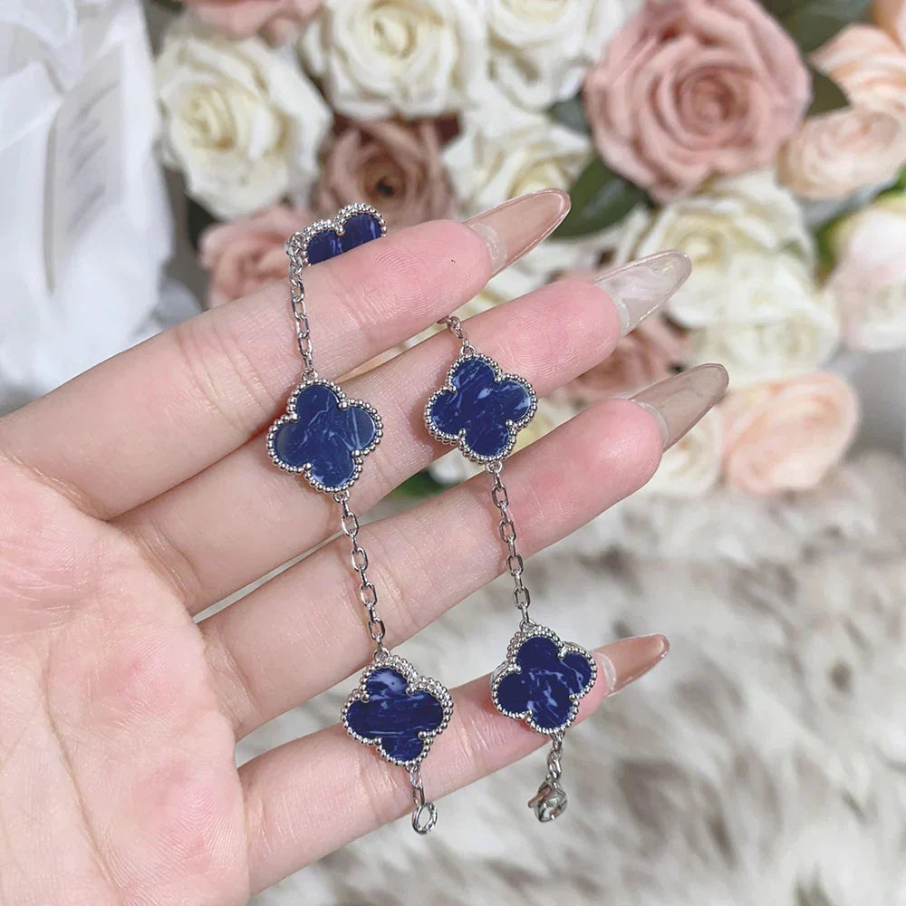 [Riva Jewelry]LUCKY CLOVER 5-MOTIF BRACELET - PIETERSITE COLLECTION