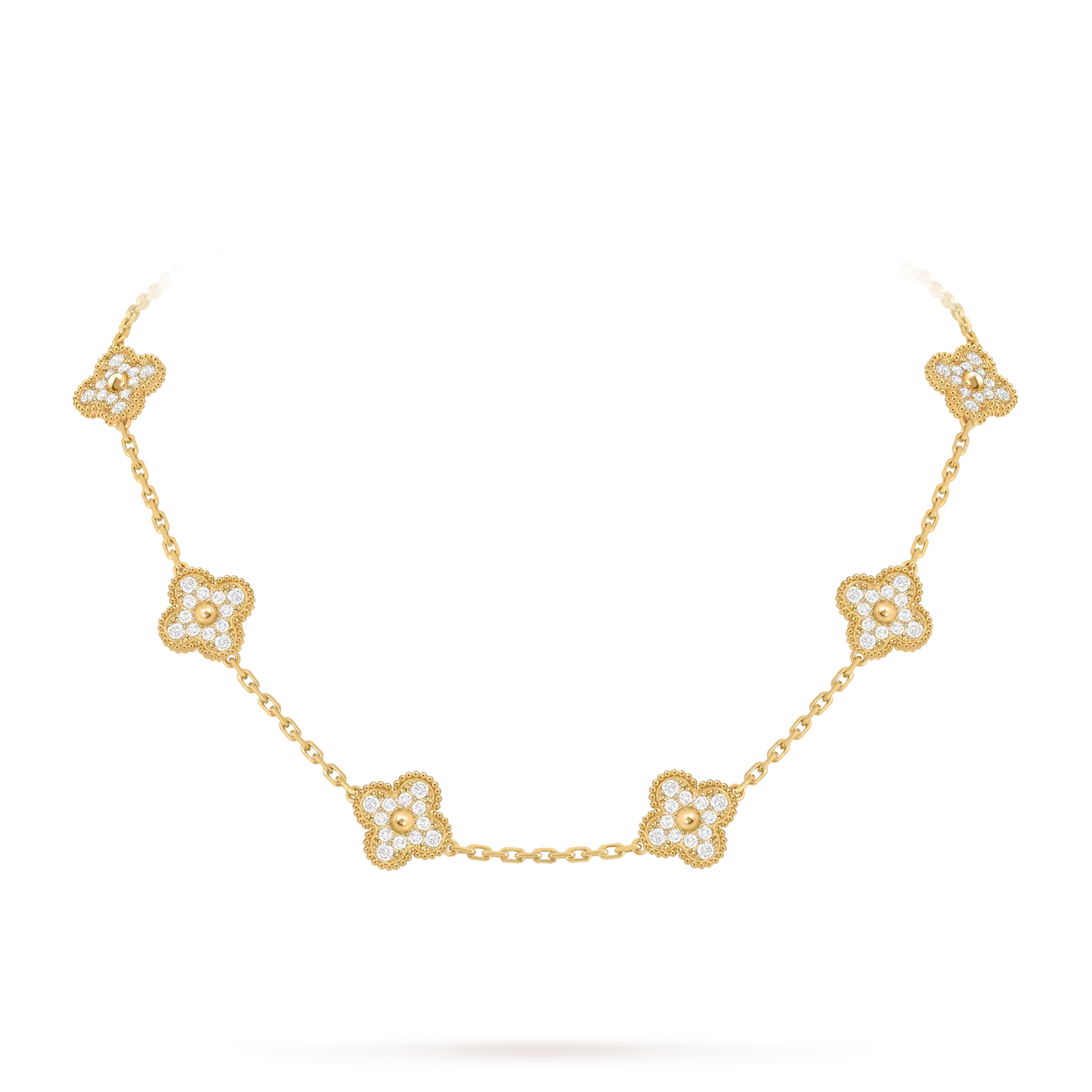 [Riva Jewelry]CLASSIC LUCKY 10-MOTIF CLOVER NECKLACE GOLD COLLECTION