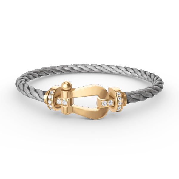 [Riva Jewelry]FORCE LARGE HORSESHOE HALF DIAMOND BRACELET - GOLD