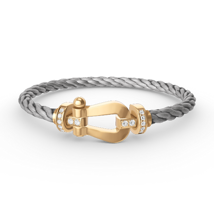[Riva Jewelry]FORCE LARGE HORSESHOE HALF DIAMOND BRACELET - GOLD