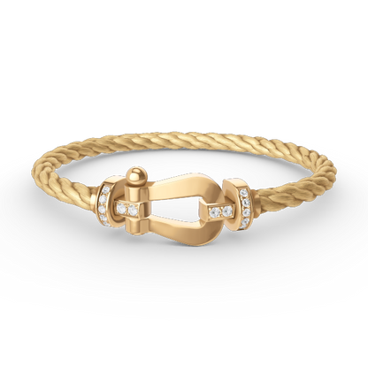 [Riva Jewelry]FORCE LARGE HORSESHOE HALF DIAMOND BRACELET - GOLD