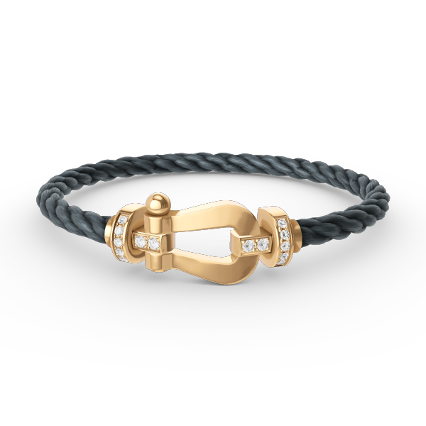 [Riva Jewelry]FORCE LARGE HORSESHOE HALF DIAMOND BRACELET - GOLD