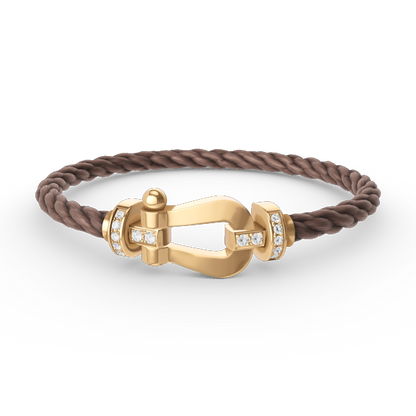 [Riva Jewelry]FORCE LARGE HORSESHOE HALF DIAMOND BRACELET - GOLD