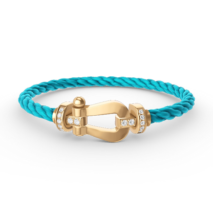[Riva Jewelry]FORCE LARGE HORSESHOE HALF DIAMOND BRACELET - GOLD