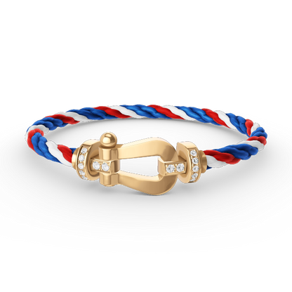 [Riva Jewelry]FORCE LARGE HORSESHOE HALF DIAMOND BRACELET - GOLD
