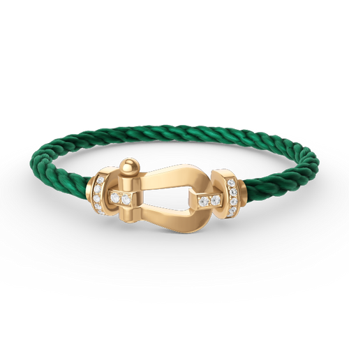 [Riva Jewelry]FORCE LARGE HORSESHOE HALF DIAMOND BRACELET - GOLD