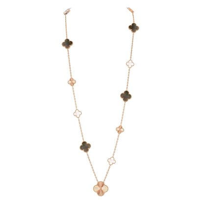 [Riva Jewelry]DETACHABLE 15-MOTIF CLOVER STATEMENT SET - GREY MOTHER-OF-PEARL & LASER