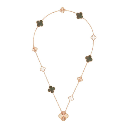 [Riva Jewelry]DETACHABLE 15-MOTIF CLOVER STATEMENT SET - GREY MOTHER-OF-PEARL & LASER