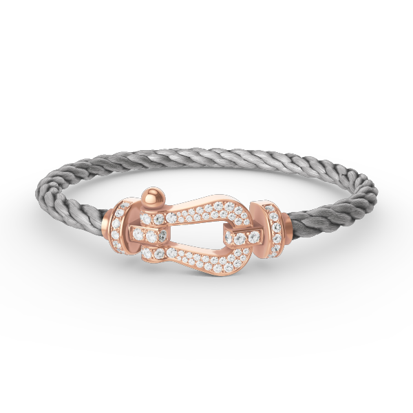 [Riva Jewelry]FORCE LARGE HORSESHOE FULL DIAMOND BRACELET - ROSE GOLD