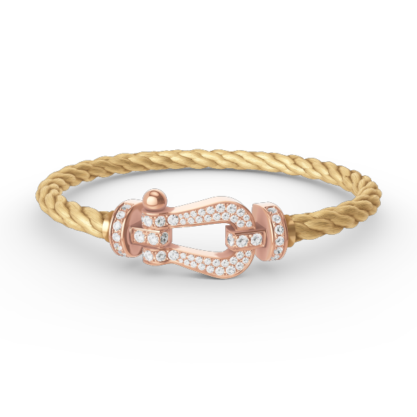 [Riva Jewelry]FORCE LARGE HORSESHOE FULL DIAMOND BRACELET - ROSE GOLD