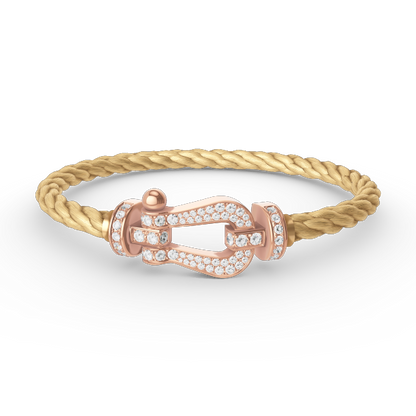 [Riva Jewelry]FORCE LARGE HORSESHOE FULL DIAMOND BRACELET - ROSE GOLD