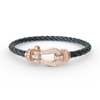 [Riva Jewelry]FORCE LARGE HORSESHOE FULL DIAMOND BRACELET - ROSE GOLD