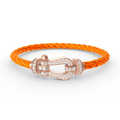 [Riva Jewelry]FORCE LARGE HORSESHOE FULL DIAMOND BRACELET - ROSE GOLD