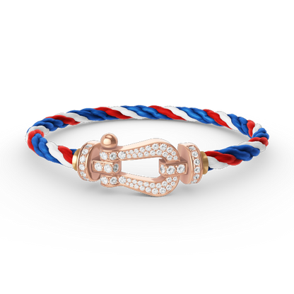 [Riva Jewelry]FORCE LARGE HORSESHOE FULL DIAMOND BRACELET - ROSE GOLD