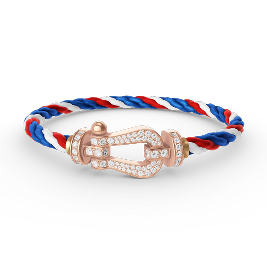 [Riva Jewelry]FORCE LARGE HORSESHOE FULL DIAMOND BRACELET - ROSE GOLD