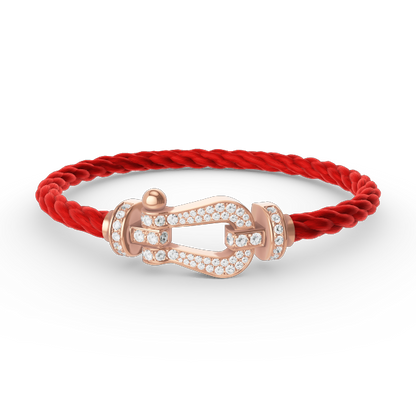 [Riva Jewelry]FORCE LARGE HORSESHOE FULL DIAMOND BRACELET - ROSE GOLD