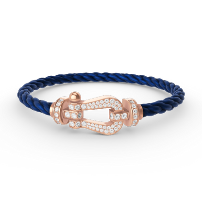 [Riva Jewelry]FORCE LARGE HORSESHOE FULL DIAMOND BRACELET - ROSE GOLD