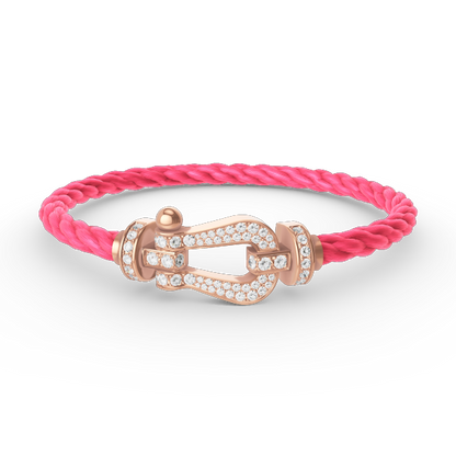 [Riva Jewelry]FORCE LARGE HORSESHOE FULL DIAMOND BRACELET - ROSE GOLD