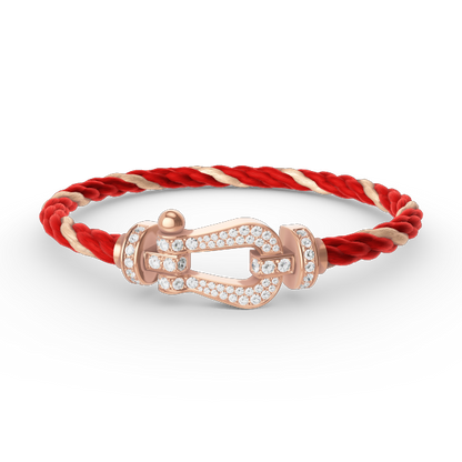 [Riva Jewelry]FORCE LARGE HORSESHOE FULL DIAMOND BRACELET - ROSE GOLD