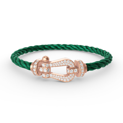 [Riva Jewelry]FORCE LARGE HORSESHOE FULL DIAMOND BRACELET - ROSE GOLD