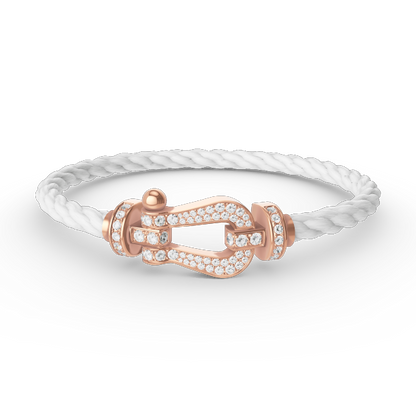 [Riva Jewelry]FORCE LARGE HORSESHOE FULL DIAMOND BRACELET - ROSE GOLD