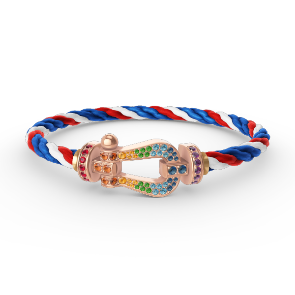 [Riva Jewelry]FORCE LARGE HORSESHOE COLORED DIAMOND BRACELET - ROSE GOLD