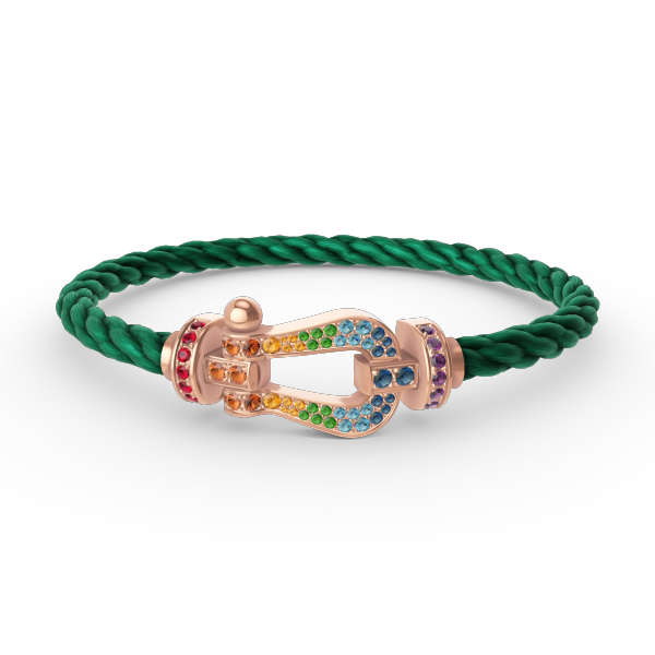[Riva Jewelry]FORCE LARGE HORSESHOE COLORED DIAMOND BRACELET - ROSE GOLD