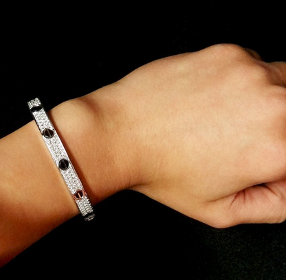 [Riva Jewelry]CLASSIC 6.1MM LOVE BANGLE - DIAMOND PAVÉ & BLACK CERAMIC