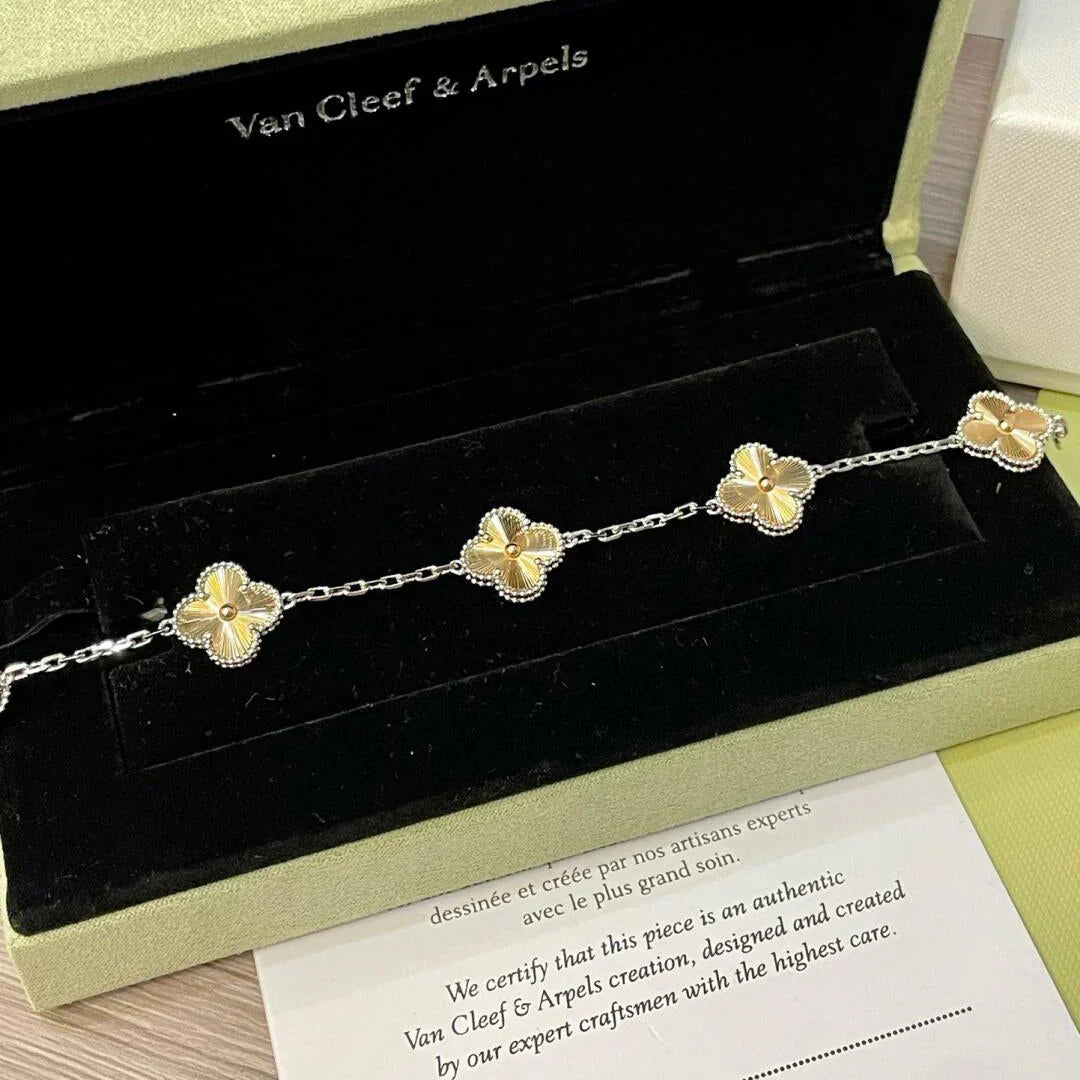 [Riva Jewelry]LUCKY CLOVER 5-MOTIF BRACELET - LASER COLLECTION