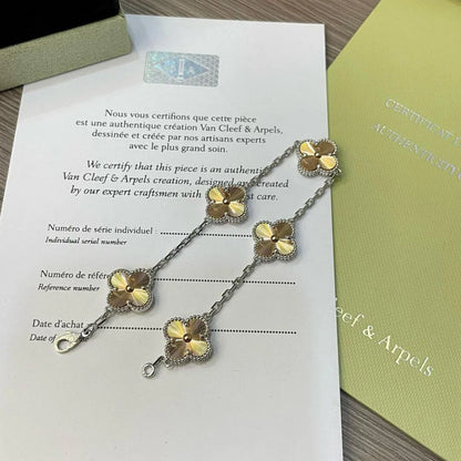 [Riva Jewelry]LUCKY CLOVER 5-MOTIF BRACELET - LASER COLLECTION