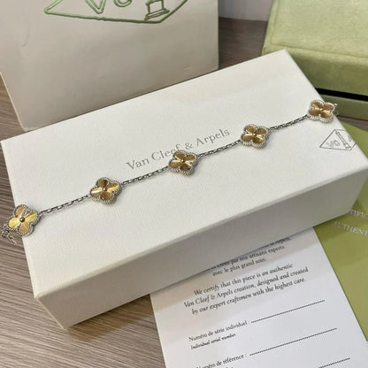 [Riva Jewelry]LUCKY CLOVER 5-MOTIF BRACELET - LASER COLLECTION