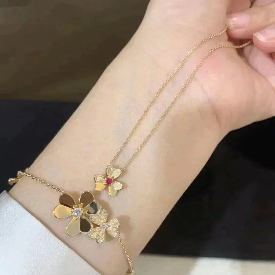 [Riva Jewelry]FRIVOLE FLORAL CHARM NECKLACE