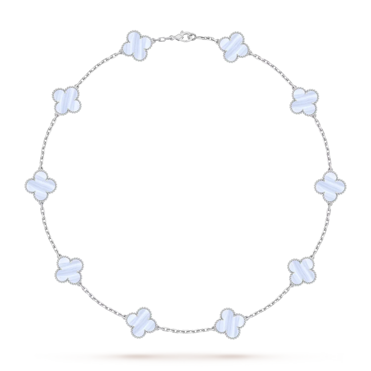 [Riva Jewelry]CLASSIC LUCKY 10-MOTIF CLOVER NECKLACE WHITE GOLD COLLECTION