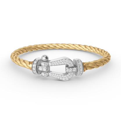 [Riva Jewelry]FORCE LARGE HORSESHOE FULL DIAMOND BRACELET - WHITE GOLD