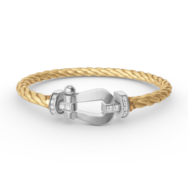 [Riva Jewelry]FORCE LARGE HORSESHOE HALF DIAMOND BRACELET - WHITE GOLD