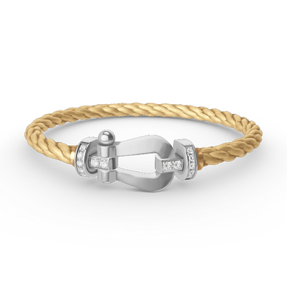 [Riva Jewelry]FORCE LARGE HORSESHOE HALF DIAMOND BRACELET - WHITE GOLD