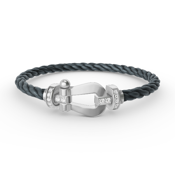 [Riva Jewelry]FORCE LARGE HORSESHOE HALF DIAMOND BRACELET - WHITE GOLD