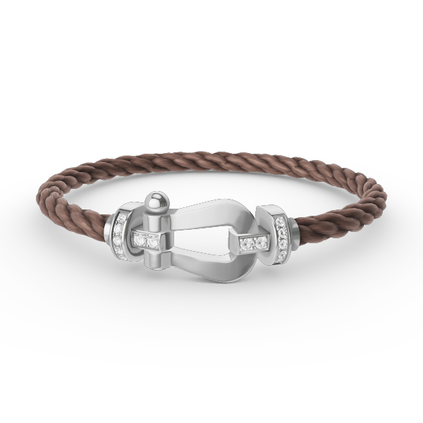 [Riva Jewelry]FORCE LARGE HORSESHOE HALF DIAMOND BRACELET - WHITE GOLD