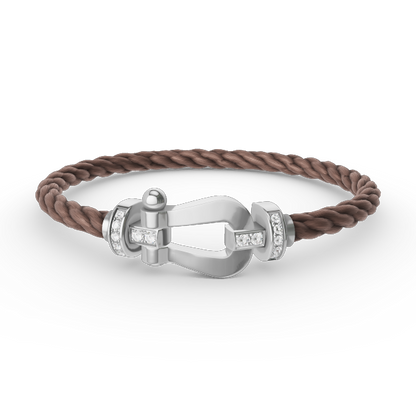[Riva Jewelry]FORCE LARGE HORSESHOE HALF DIAMOND BRACELET - WHITE GOLD