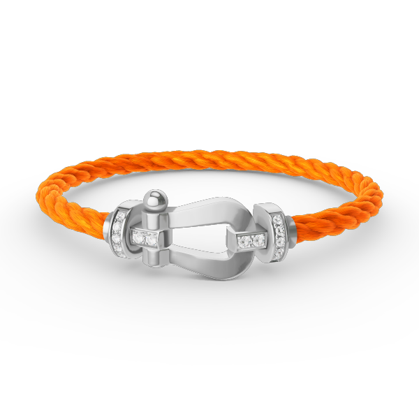 [Riva Jewelry]FORCE LARGE HORSESHOE HALF DIAMOND BRACELET - WHITE GOLD