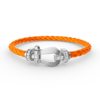 [Riva Jewelry]FORCE LARGE HORSESHOE HALF DIAMOND BRACELET - WHITE GOLD