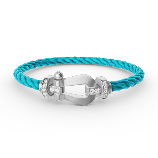 [Riva Jewelry]FORCE LARGE HORSESHOE HALF DIAMOND BRACELET - WHITE GOLD