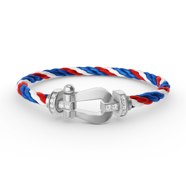 [Riva Jewelry]FORCE LARGE HORSESHOE HALF DIAMOND BRACELET - WHITE GOLD