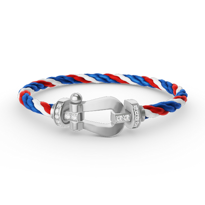 [Riva Jewelry]FORCE LARGE HORSESHOE HALF DIAMOND BRACELET - WHITE GOLD