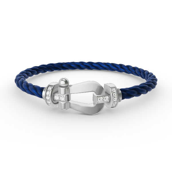[Riva Jewelry]FORCE LARGE HORSESHOE HALF DIAMOND BRACELET - WHITE GOLD