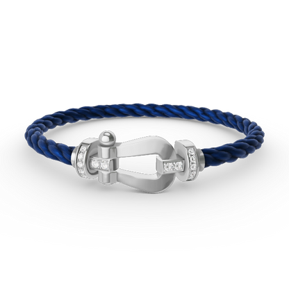 [Riva Jewelry]FORCE LARGE HORSESHOE HALF DIAMOND BRACELET - WHITE GOLD