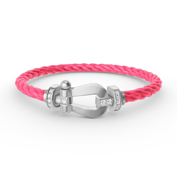 [Riva Jewelry]FORCE LARGE HORSESHOE HALF DIAMOND BRACELET - WHITE GOLD