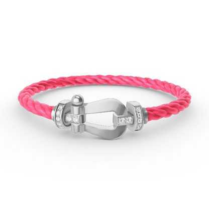 [Riva Jewelry]FORCE LARGE HORSESHOE HALF DIAMOND BRACELET - WHITE GOLD