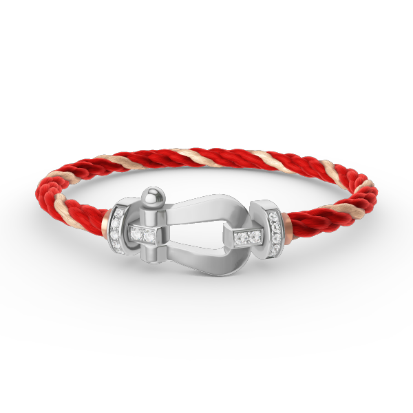 [Riva Jewelry]FORCE LARGE HORSESHOE HALF DIAMOND BRACELET - WHITE GOLD